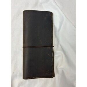 GENUINES Brown Leather Travel Wallet Passport Holder 8.5” x 4.25
